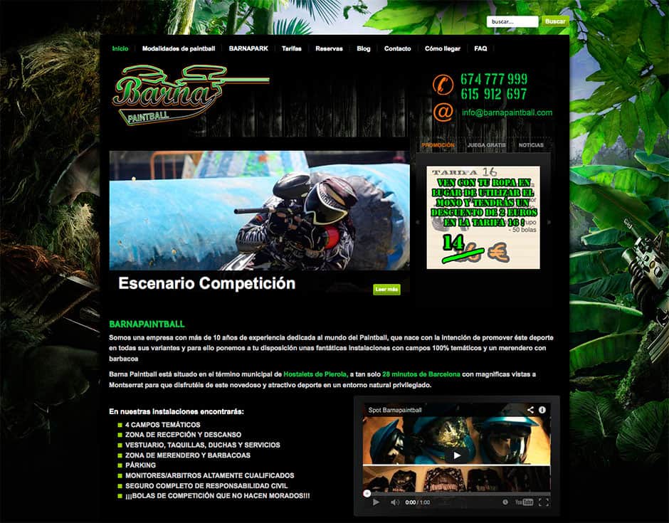 pagina web paintball barcelona eduweb